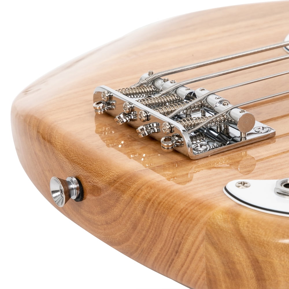 Veryke Fretless 4-String Solid Body Bass Guitars Burlywood
