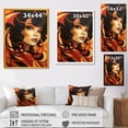 thumbnail image 4 of Designart "Fashion Diva Orange and Black Portrait" Fashion Canvas Wall Art - Glam Black Woman Pop Art Entryway Wall Art Print, 4 of 6