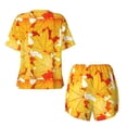 thumbnail image 5 of Picia Autumn Maple Leaves Pajamas Sets for Women Soft Short-Sleeved Pjs with Lounge Shorts Two Piece Sleepwear-4X-Large, 5 of 9