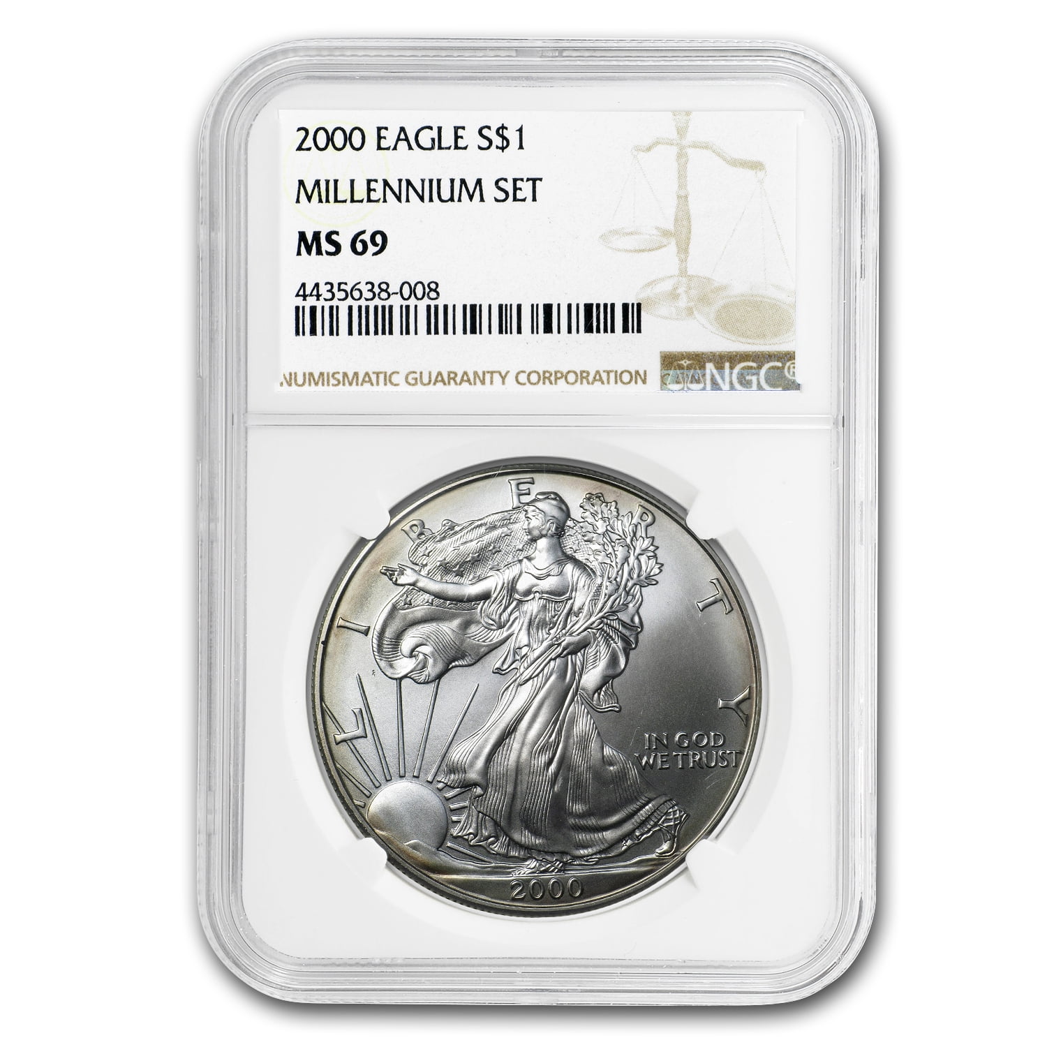 2000 Silver American Eagle Dollar NGC MS69 Mint State 69