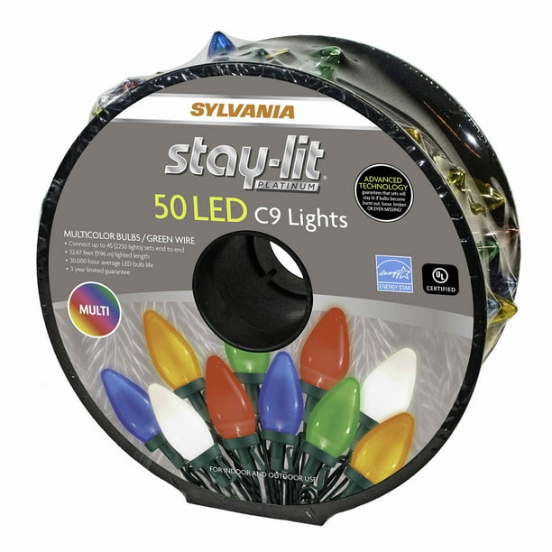Sylvania StayLit C9 Holiday LED Lights, 50 ct. Multicolor V293660