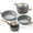 Grey, variant on Vkoocy Pink Pots and Pans Set Non Stick, Ceramic Cookware Set Non-Toxic Kitchen Cooking Sets Induction Granite Pot and Pan