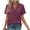 Purple Pink, variant on Women's V-Neck Blouse Short Sleeve Tops Notch Neck Casual Loose Fit Daily Basic Tee Sky Blue S