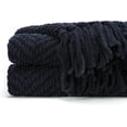 thumbnail image 3 of Chanasya Textured Knitted Super Soft Throw Blanket With Tassels Warm Cozy Lightweight Fluffy Woven Blanket for Bed Sofa Couch Cover Living Bed Room Acrylic Black Throw Blanket (50x65 Inches) Black, 3 of 9