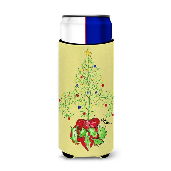Christmas Tree Fleur de lis Ultra Hugger for slim cans