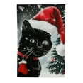 thumbnail image 2 of PHYHOO  Merry Christmas Black Cat Garden Flag Double Sided, Burlap Welcome Winter Tree Yard Flags for Xmas Outside Outdoor Decoration White, 2 of 6