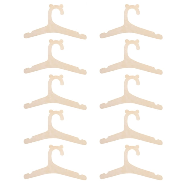 Bynnix Perchas de madera para niños Perchas para niños (paquete de 10) Lindas orejas de oso Perchas de madera para bebés Perchas para guardería Perchas antideslizantes para abrigos, trajes, pantalones