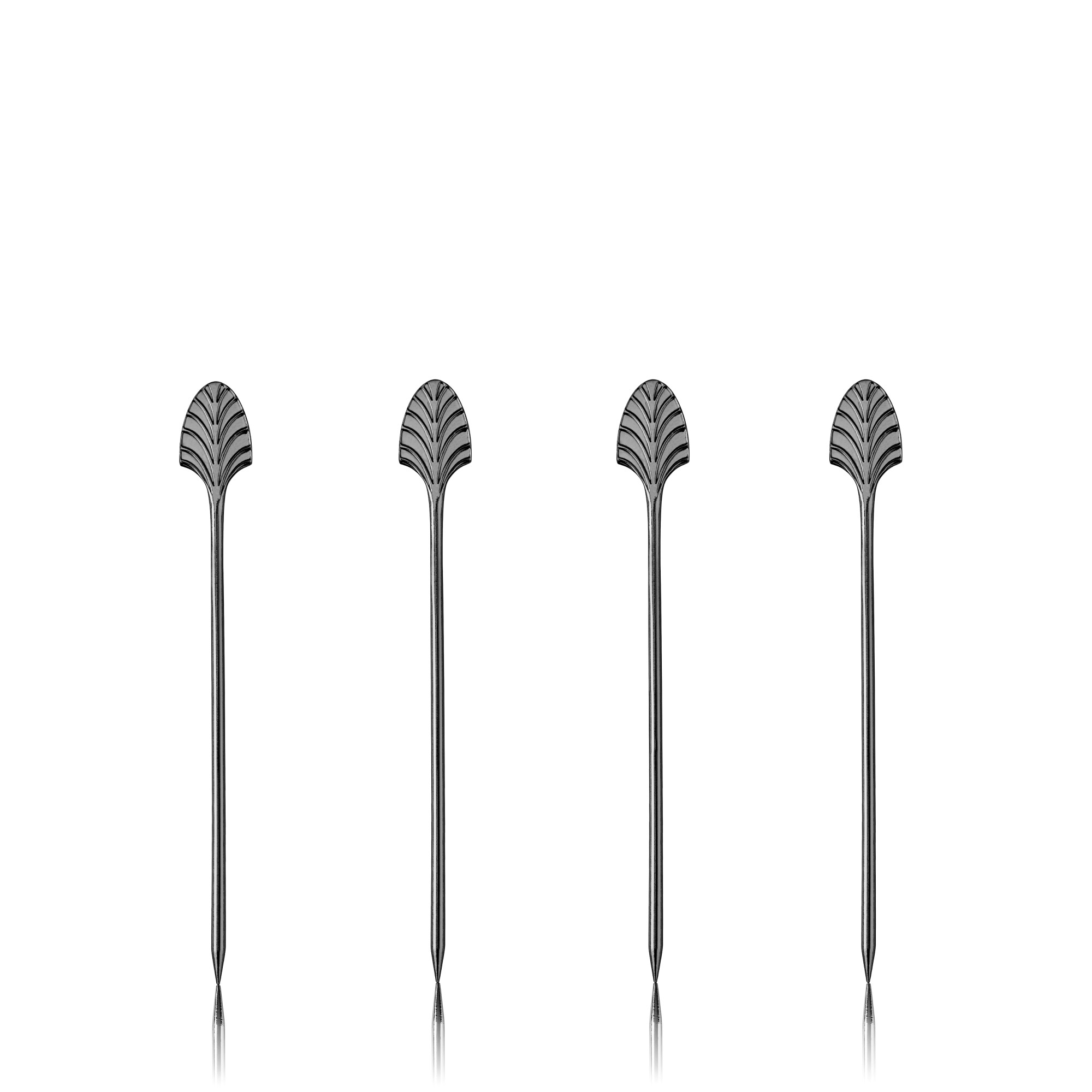 Viski Black Metal Cocktail Picks Stainless Steel Metal Drink