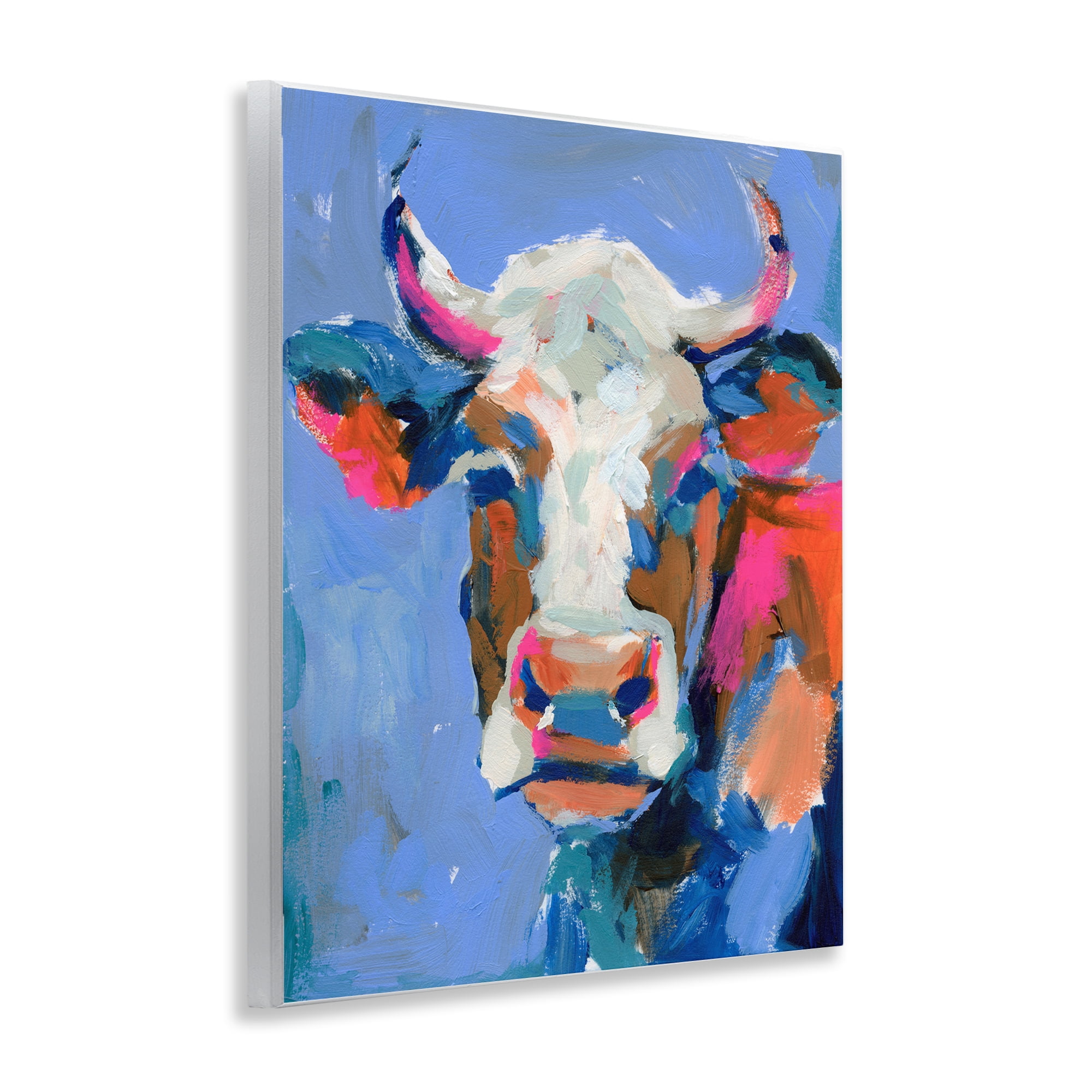 Stupell Industries Painterly Cow Portrait Animals & Insects Painting Unframed Art Print Wall Art, 11 x 14