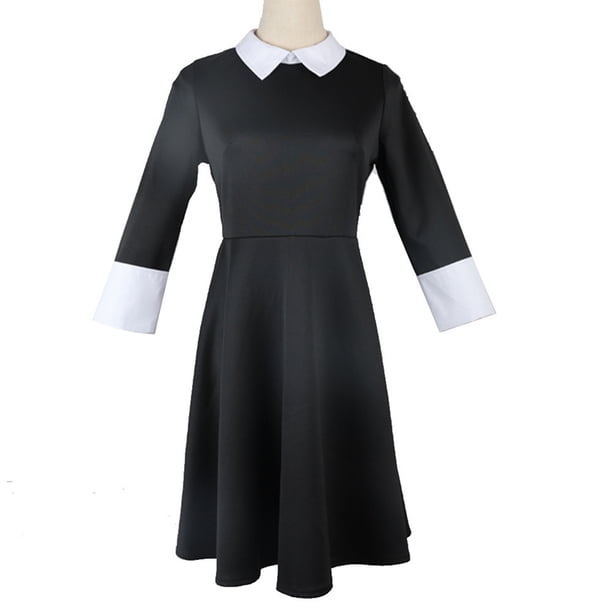 Falda Addams Porque Addams Cos Falda Manga Larga Estilo Académico Falda Negra para Niñas L Ehuebsd libre de BPA