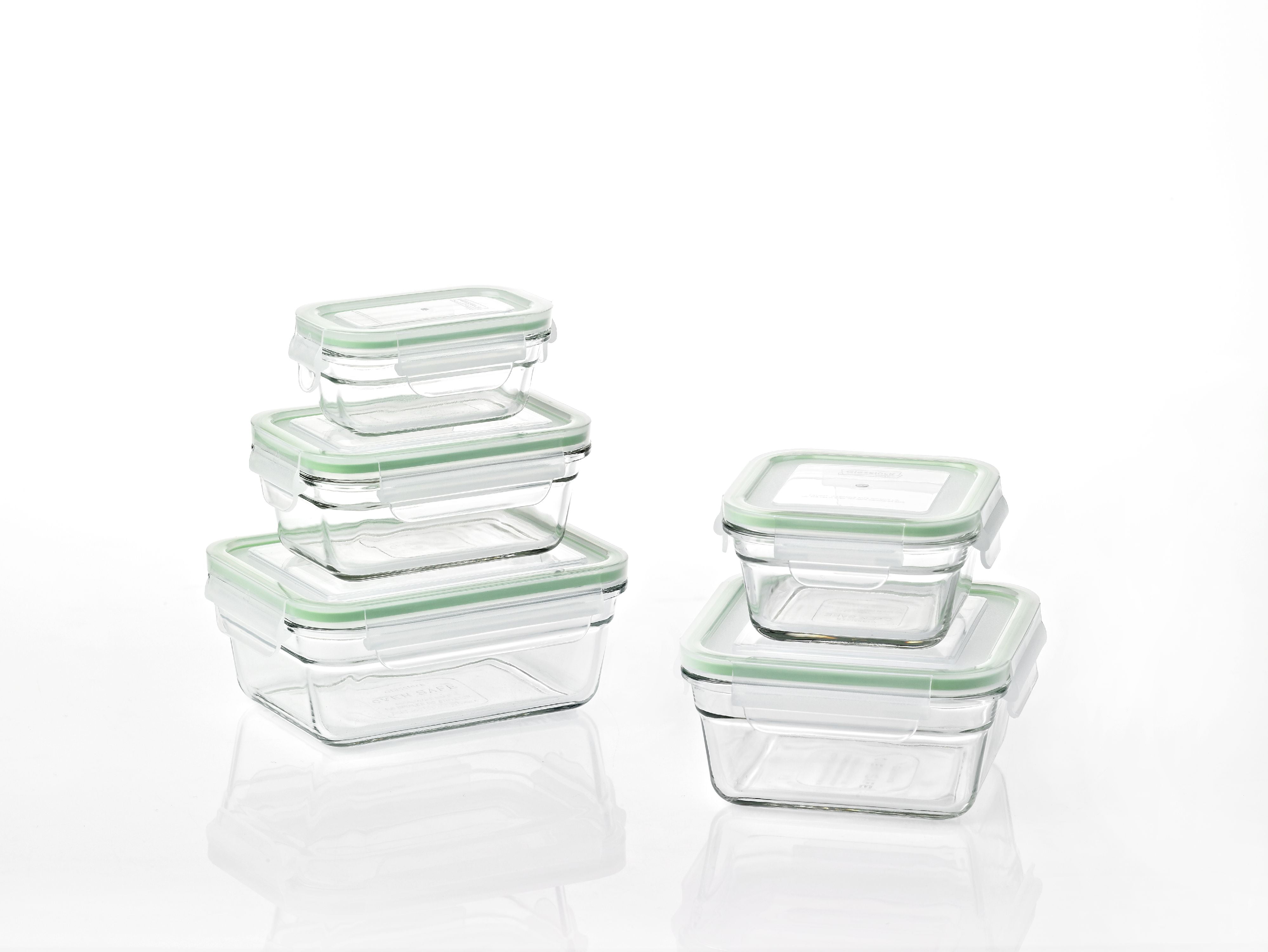 Glasslock Ovenproof Food Storage Containers with Lid, 10 Piece
