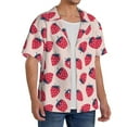thumbnail image 2 of Uemuo Strawberry Pattern Cotton Linen Short Sleeve Shirts,Casual Lightweight Button Down Shirts,Vacation Beach Summer Tops-4X-Large, 2 of 7