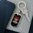 thumbnail image 5 of Skull Joker Keychain Dog Tag Stainless Steel or 18k Gold Keyring, 5 of 16