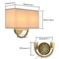 thumbnail image 2 of Pathson Dual Heads Fabric Wall Sconce,Square Textile Linen Shade Wall Lighting for Bedroom Bedsides, 2 of 11