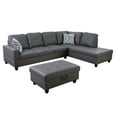 thumbnail image 3 of Ainehome Furniture Dark Grey Leather Sectinal Sofa Set, L-Shaped Modern & Contemporary Sofa with Chaise Storage Ottoman for Living Room Furniture - Right Hand Facing, 3 of 7