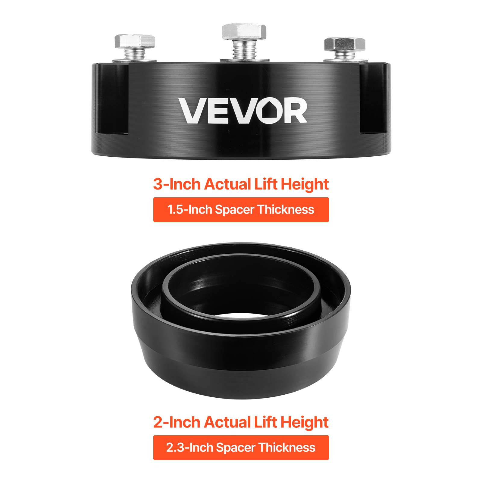 VEVOR 3 Inch Front and 2 Inch Rear Leveling Lift Kit for 2003-2022 Toyota 4Runner 2WD/4WD, 2007-2015 Toyota FJ Cruiser 2WD/4WD,Chassis Level Kit with 2 Bottom Strut Spacers and 2 Coil Spring Spacers