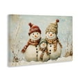thumbnail image 4 of Snowman Family Of Three Canvas Wall Art, design by Petal Prints Design, 4 of 8