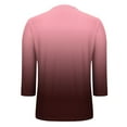 thumbnail image 4 of HUJlwoi 3/4 Sleeve Tops for Womens V Neck Gradient Casual Loose Shirts Fall Winter Undershirts Basic Soft Base Layer, 4 of 6