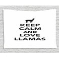 thumbnail image 1 of Llama Tapestry, Monochrome Pop Culture Phrase with Llama Silhouette South American Wildlife Motifs, Wall Hanging for Bedroom Living Room Dorm Decor, 80W X 60L Inches, Black White, by Ambesonne, 1 of 2