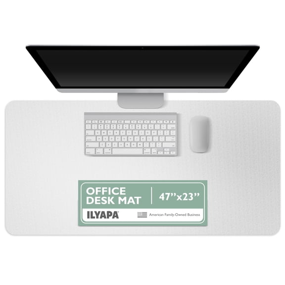 Office Desk Mat Clear Textured - 47 x 23 Inch Plastic Computer Pad for Desk