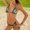 Green, variant on EGNMCR Bikini Set Women's Bikini Printed High-waisted Swimsuit Bikini Two-piece Split Swimsuit Set