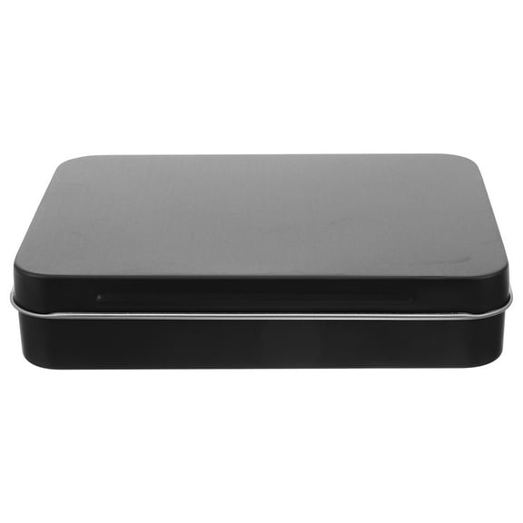 HEALEEP 1Pcs Small Tinplate Box for Outdoor Use Black Rectangular Shape Waterproof Portable Storage Tinplate
