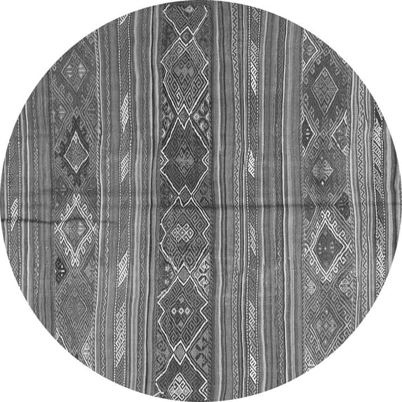 Ahgly Company Indoor Round Oriental Gray Traditional Area Rugs, 5' Round