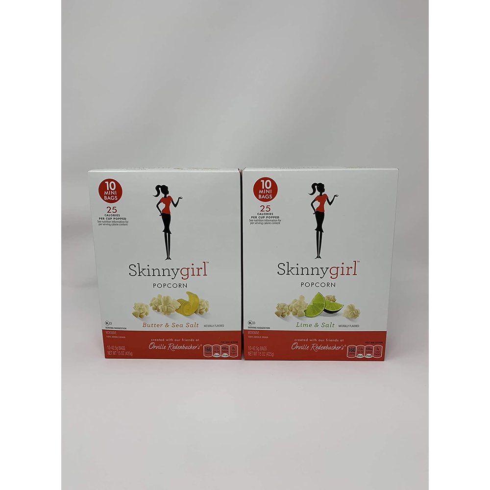 Skinny Girl Popcorn Variety 2 Pack Lime & Salt and Butter and Sea Salt