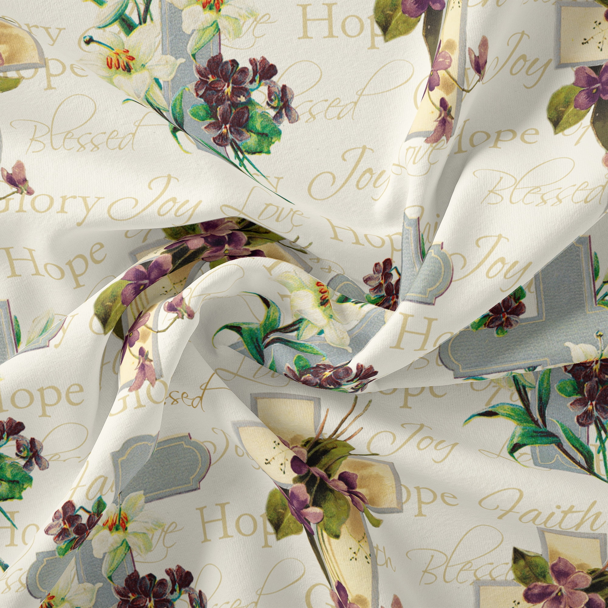 (2 pack) David Textiles Religious Faith 36" Cotton Sewing & Craft Fabric 1 yd Pre-cut, Multi-Color