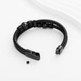 thumbnail image 3 of Personalize Stainless Steel Football Charm Leather Braided Bracelet Cremation Jewelry for Ashes Braided for Women Men, 3 of 5