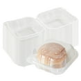 thumbnail image 2 of Chef 101 13 oz Square Clear Plastic Clamshell Container - Anti-Fog, Microwavable - 5 1/2" x 5 1/2" x 2 3/4" - 50 count box, 2 of 11