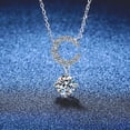 thumbnail image 3 of Leander's 925 sterling silver half-moon necklace and lab-grown diamond clavicle necklace are a high-end, romantic, and versatile clavicle necklace. A simple and stylish gift., 3 of 6