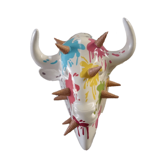 Ice Cream Buffalo Bison Head Life Size Statue