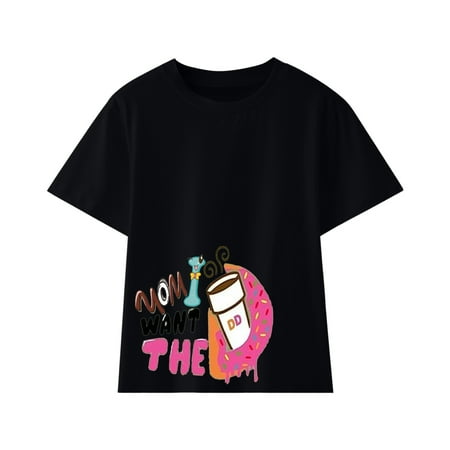 

Girls Shirts Mom I Want The Boys Mothers Day Gift Soild Trendy Kid Funny Youth Cute Tops for Girls Size 8-9T