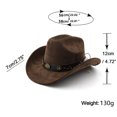 thumbnail image 5 of Vented Straw Cowboy Hat for Women Men Cattleman Crease Wide Brim Breathable Lightweight Western Cowgirl Hat Summer Beach, 5 of 6