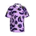 thumbnail image 2 of Hawaiian Shirt For Men, Eggplant Print Purple Mens Button Down Short Sleeve Shirt, Summer Beach Shirts For Men, 2 of 2