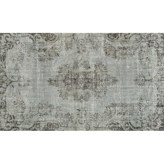Ahgly Company Machine Washable Indoor Rectangle Traditional Gray Area Rugs, 6' x 9'