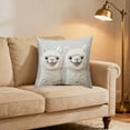 thumbnail image 1 of Lekihaqq 3D Alpaca Pillow Cover Plush Animal Print Cushion Case Soft Short Pile Faux Embroidery Style Home Decor Throw Pillowcase Cozy Bedroom Accent, 1 of 6