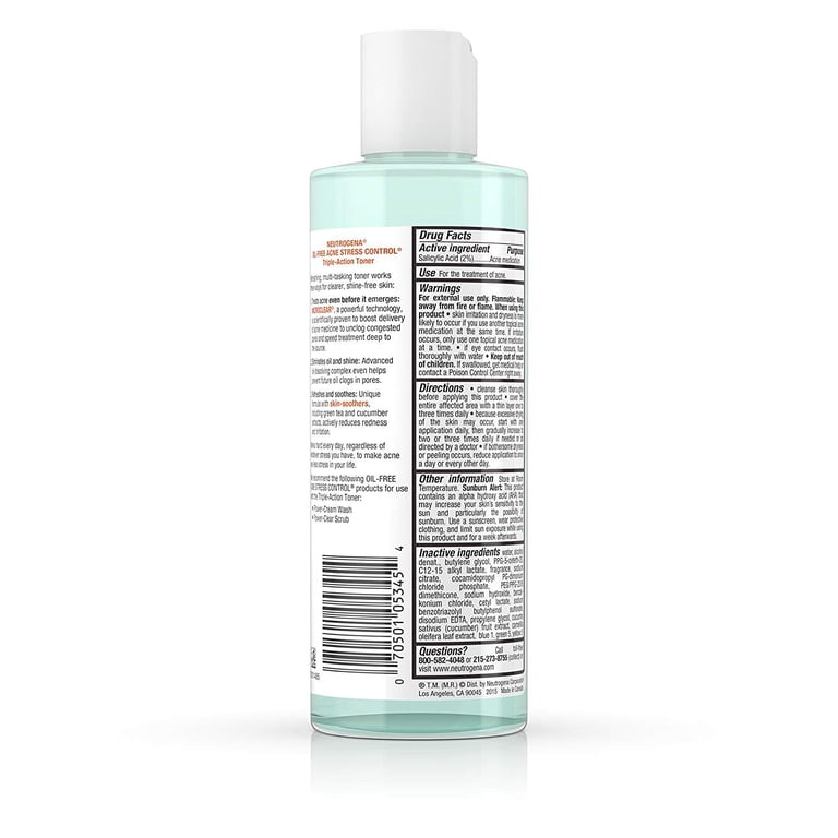 Neutrogena Oil-Free Acne Stress Control Triple-Action Toner, 8 fl oz photo 4