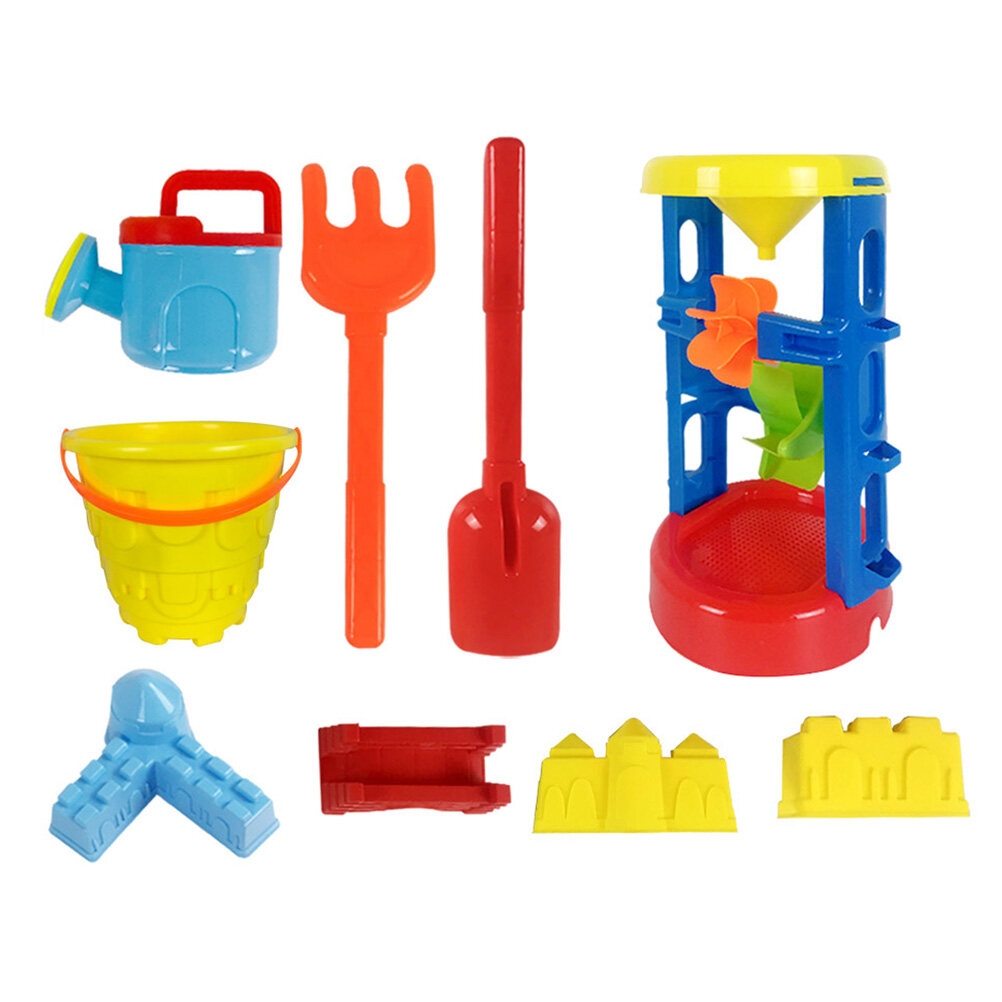 1 Set of 9PCS Beach Toy Set Outdoor Sanddigging Tools Toy Set Mini