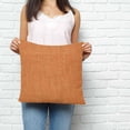 thumbnail image 2 of Burnt Orange Burlap Texture Pillow Covers 18x18 Inch Decorative Throw Pillow Cover, Farmhouse Vintage Orange Sofa Pillowcases Accent Cushion Case Home Decor Bedroom Living Room, 2 of 6