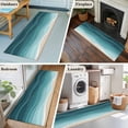 thumbnail image 6 of Turquoise Ombre Stripe Area Rugs 2x6 for Kitchen Runner Rug, Summer Beach Abstract Waves Moires Non Slip Washable Rug Runner, Low Pile Indoor Floor Carpet Mat Bathroom Rugs for Bedroom, Kids Room, 6 of 9