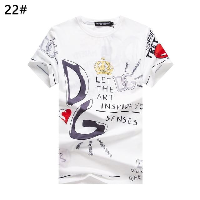 2023 Dolce & Gabbana D G_ Camiseta De Lujo De Diseñador Cuello Redondo Manga Corta Marca Ángeles Ropa spray Carta Primavera Verano Marea Hombres Y Mujeres C27 Gao Jiahui unisex
