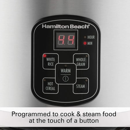 Equipped with a user-friendly digital control panel, this rice cooker offers various cooking functions and settings for added convenience. The handy delay start option enables you to preset cooking times, ensuring your meal is ready precisely when you need it. With a keep warm function to maintain the temperature of your cooked rice for longer periods, and a versatile steam and rinse basket for rinsing grains or cooking alternatives like quinoa or couscous, this kitchen appliance truly has it all. The Hamilton Beach Digital Programmable Rice Cooker & Food Steamer is a must-have for anyone seeking a dependable and versatile kitchen companion for their cooking needs.