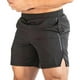 thumbnail image 3 of Pantalones cortos deportivos para hombre con bolsillo Malla transpirable de secado rápido Cierre con cordón Negro Pantalones cortos para correr para hombre para fitness Negro con etiqueta blanca L, 3 of 5