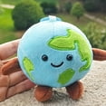 thumbnail image 5 of Plush Earth Globe Toy Soft Stuffed Planet Plushie with Smiling Face - Educational Gift for Kids and Adults, Cute Backpack or Desk Decor, 5 of 5