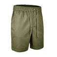 thumbnail image 2 of ZRGHAOYLQ Mens Cotton Linen Casual Shorts Breathable Straight Leg Beach Shorts Drawstring Elastic Waist Shorts with Pockets, 2 of 6