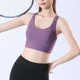 thumbnail image 6 of Padded Sports Bra Women Back-Smoothing Bra Feature V-Neck Padded Bra Style W-1232 Purple M, 6 of 8