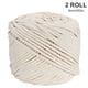 thumbnail image 1 of Cuerda de algodón para manualidades, bricolaje, hilo de algodón, tejido, manualidades, trenzado, hilo de cuerda, 6 mm, 50 m, 2 rollos Inevent HA001999-08, 1 of 6