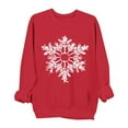 thumbnail image 2 of HOMBOM Snowflake Merry Christmas Sweatshirts for Womens Red Pullover Funny Lightweight Crewneck Long Sleeve Fall Ladies Tops, 2 of 6